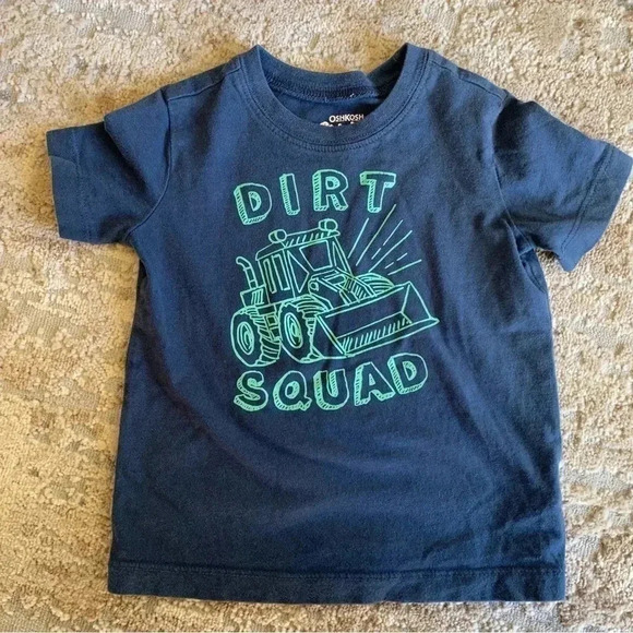 OshKosh B'gosh Other - OshKosh B’Gosh Dirt Squad Short Sleeve Tee Shirt Blue Green Crew Neck: 18 M